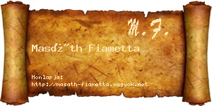 Masáth Fiametta névjegykártya
